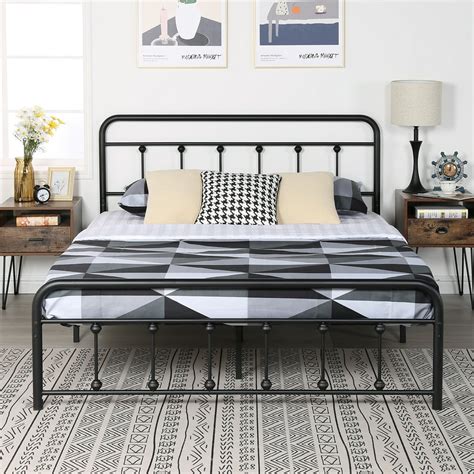 metal frame bed queen